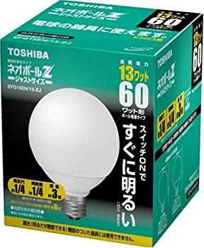 【中古】 東芝 ネオボールZ 電球形蛍光ランプ ボール電球60ワットタイプ 昼白色 EFG15EN 13-ZJ