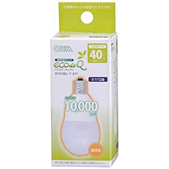 【中古】 オーム電機 電球形蛍光灯 エコデンキュウ A形 E17 40形相当 電球色 品番 04-2109 EFA10EL 7-E17