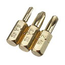 【中古】 3 ピース セット 25 ミリメートル Y 型磁気ドライバービット 1 4 インチ六角シャンク電気めっきブロンズハンドツール Y1 Y2 y3