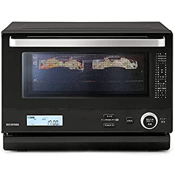 【中古】 アイリスオーヤマ スチームオーブンレンジ 18L 時短ブースト フラットテーブル ヘルツフリー トースト グリル ブラック MO-F1808