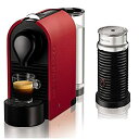 【中古】 ネスプレッソ コーヒーメーカー ユー エアロチーノセット マットレッド C50MR-A3B