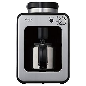 【中古】 siroca 全自動コーヒーメーカー SC-A130 ステンレスサーバー ミル内蔵4段階 最大4杯 豆・粉両対応
