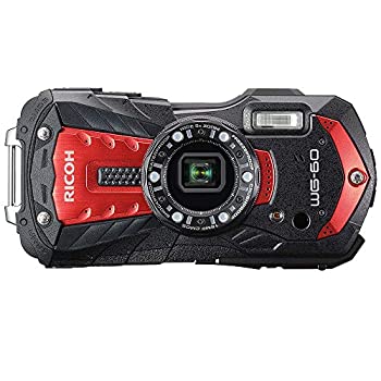 【中古】 RICOH リコー WG-60 レッド 本格防水デジタルカメラ 14メートル防水 耐衝撃 防塵 耐寒 1600万..