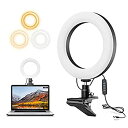 【中古】 リングライト 女優ライト パソコン zoom ライト 6.3インチ LEDリングライト 自撮りライト クリップ式 USB給電 3色モード 10段階調光...