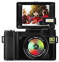 【中古】 デジカメ デジタルカメラ YouTubeカメラ 24.0 MP 2.7K FULL HD 180度回転スクリーン 連続ショット初心者 学生 家族 誕生日 クリスマス 旅行