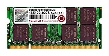 【中古】 Transcend ノートPC用 PC2-6400 (DDR2-800) 2GB 200pin SO-DIMM JM800QSU-2G