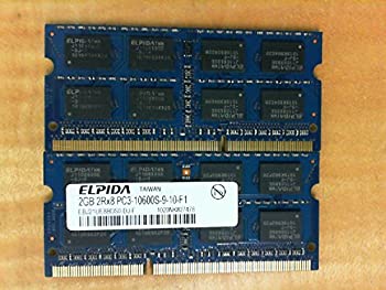 【中古】 ELPIDA EBJ21UE8BDS0-DJ-F 2GB ノートブック SODIMM DDR3 PC10600 (1333) UNBUF 1.5v 2RX8 204P 256MX64 128mX8