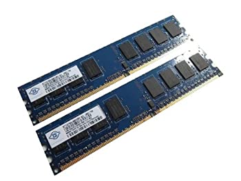 【中古】 NANYA PC2-6400 DDR2-800 1GB (1GB×2枚) 計2GB 一般PC用 ECC無