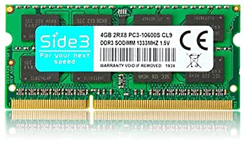 Memory - 【中古】 Side3 ノートPC用メモリ PC3-10600 (DDR3-1333) サムスンメモリ (4GB x 1)