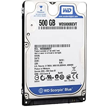 【中古】 Western Digital 2.5インチ内蔵HDD Serial-ATA 5400rpm 500GB 8MB WD5000BEVT