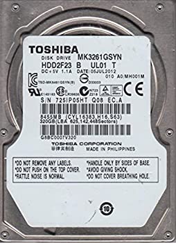 【中古】 MK3261GSYN A0/MH001M HDD2F23 B UL01 T TOSHIBA 320GB SATA 2.5 ハードドライブ