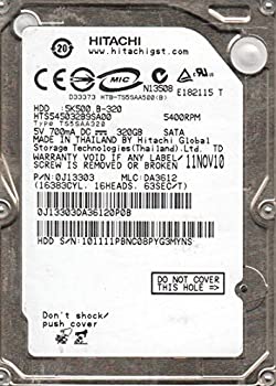 【中古】 HTS545032B9SA00 PN 0J13303 MLC DA3612 Hitachi 320GB SATA 2.5ハードドライブ