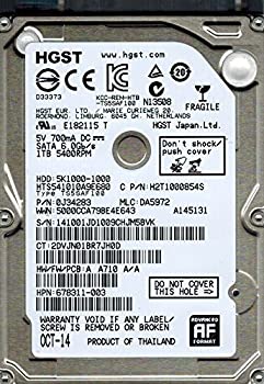 【中古】 HITACHI 日立 HTS541010A9E680 P/N 0J34283 MLC DA5972 1TB HGST