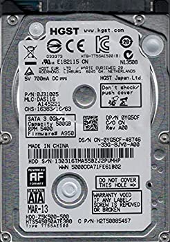 【中古】 hts545050?a7e380?P/N 0j31005?MLC da5116?HGST 500?GB