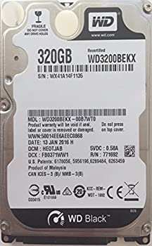 【中古】 WDブラック320GBパフォーマンスWestern Digital モバイルハードドライブ7200?RPM SATA 6Gb/s 16?MBキャッシュ9.5?MM 2.5インチwd3200bekx