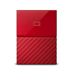 【中古】 Western Digital ポータブルHDD 4TB USB3.0 レッド 暗号化 パスワード保護 My Passport WDBYFT0040BRD-WESN