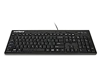 【中古】 WetKeys防水プロフェッショナルグレードフルサイズキーボード 数字パッド付き (USB) (ブラック) KBWKABS104-BK