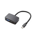 【中古】 ELECOM エレコム 映像出力ケーブル surface対応 mini Display Portオス-HDMIメス&VGAメス変換 0.15m TB-...