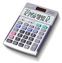 【中古】 CASIO カシオ 本格実務電卓 12桁 検算機能 グリーン購入法適合 ジャストタイプ シルバー JS-20WK