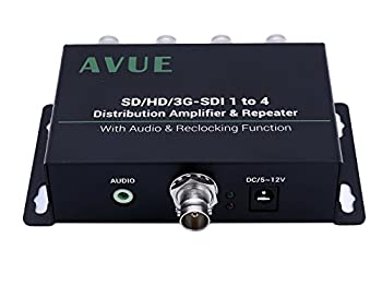  AVUE 3G - SDI HD - SDI SDI 1x 4配布リピータ& Extender with re-clocking関数 各1つまで延長350ft。