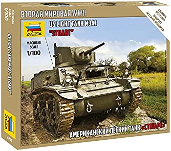 【中古】 ズベズダ 1/100 アメリカ軍 軽戦車 M3A1 スチュアート プラモデル ZV6265