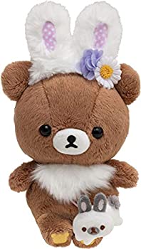 鬆弛熊 - 【中古】 リラックマ お花畑の小さな子うさぎ あつめてぬいぐるみ チャイロイコグマ