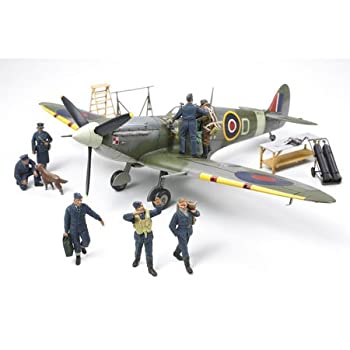 【中古】 タミヤ 1/48 スピットファイアMk.Vb イギリス空軍クルー7体セット