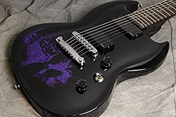 【中古】 Edwards エドワーズ エレキギター E-KV-7st (Black w Purple Sparkle Skull) [Dir en grey 薫 Model]