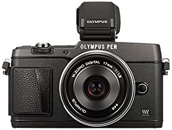 š OLYMPUS ѥ ߥ顼쥹 PEN E-P5 17mm F1.8 󥺥å (ӥ塼ե VF-4å) ֥å E-P5 17mm F1.8 LKIT BLK