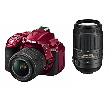 【中古】 Nikon ニコン デジタル一眼レフカメラ D5300 ダブルズームキット レッド 2400万画素 3.2型液晶 D5300WZRD