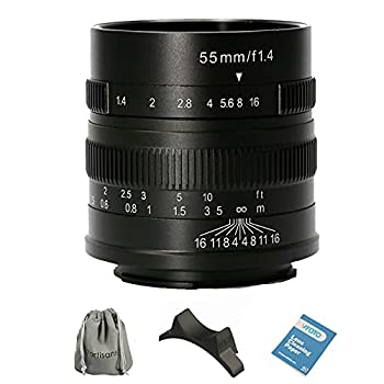 【中古】 7artisans 55mm F1.4 単焦点レンズ APS-C 交換レンズ マニュアルフォーカスレンズ Canon EOS-M M1 M2 M3 M5 M6 M10 と互換性があります