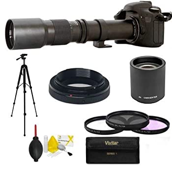 【中古】 HD望遠鏡 望遠鏡 望遠鏡 望遠ズームレンズ 500-1000MM Canon EOS Rebel T3 T3I T5 T5I T2 XS D7 70D T6 T6I T6S T7 T7I 5D 6D 80D用