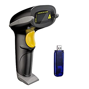 【中古】 NADAMOO Wireless Barcode Scanner 328 Feet Transmission Distance USB Cordless 1D Laser Automatic Barcode Reader Handhold Bar Code Scanne