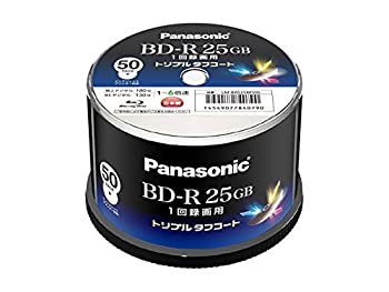 【中古】 Panasonic パナソニック 録画用6倍速ブルーレイディスク 25GB (追記型) スピンドル50枚 LM-BRS25M50S ( LM-BR25SLP20 のスピンドル版 )