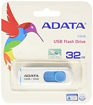 【中古】 ADATA USBメモリ 32GB USB2.0 スライド式 ホワイト AC008-32G-RWE