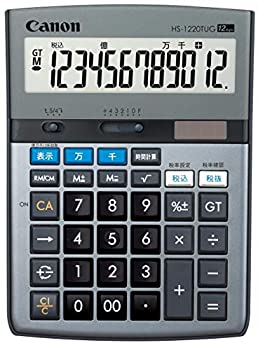 【中古】 キャノン 電卓 12桁 卓上サイズ 時間計算 千万単位機能 HS-1220TUG グレー
