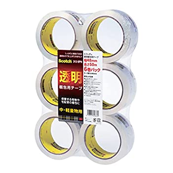 【中古】 3M スコッチ ガムテープ 梱包テープ 中軽量用 48mm×50m 6巻パック 313 6PN
