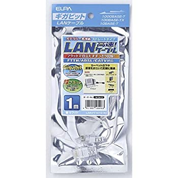【中古】 ELPA CAT6フラット1M LAN-FT1010 (W)