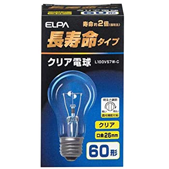 【中古】 朝日電器 ELPA 長寿命クリア L100V57W-C