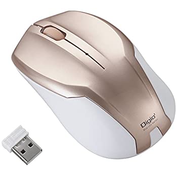 【中古】 Digio2 マウス 無線 静音 3ボタン BlueLED ピンク 48309