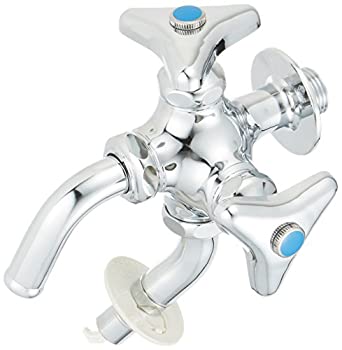 【中古】 SANEI 洗濯機用 二口横水栓 F123TV-1-13