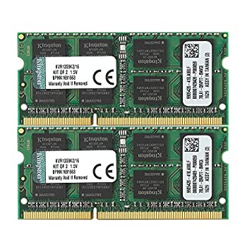 Memory - 【中古】 キングストン Kingston ノートPC用メモリ DDR3-1333 (PC3-10600) 8GBx2枚 CL9 1.5V Non-ECC SO-DIMM 204pin KVR13S9K2 16
