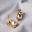 P287 ピアス 金属アレルギー対応 パール 大ぶり 個性的 ゴールド シルバー カジュアル 個性 おしゃれ ギフト プレゼント シンプル ajiro acce...