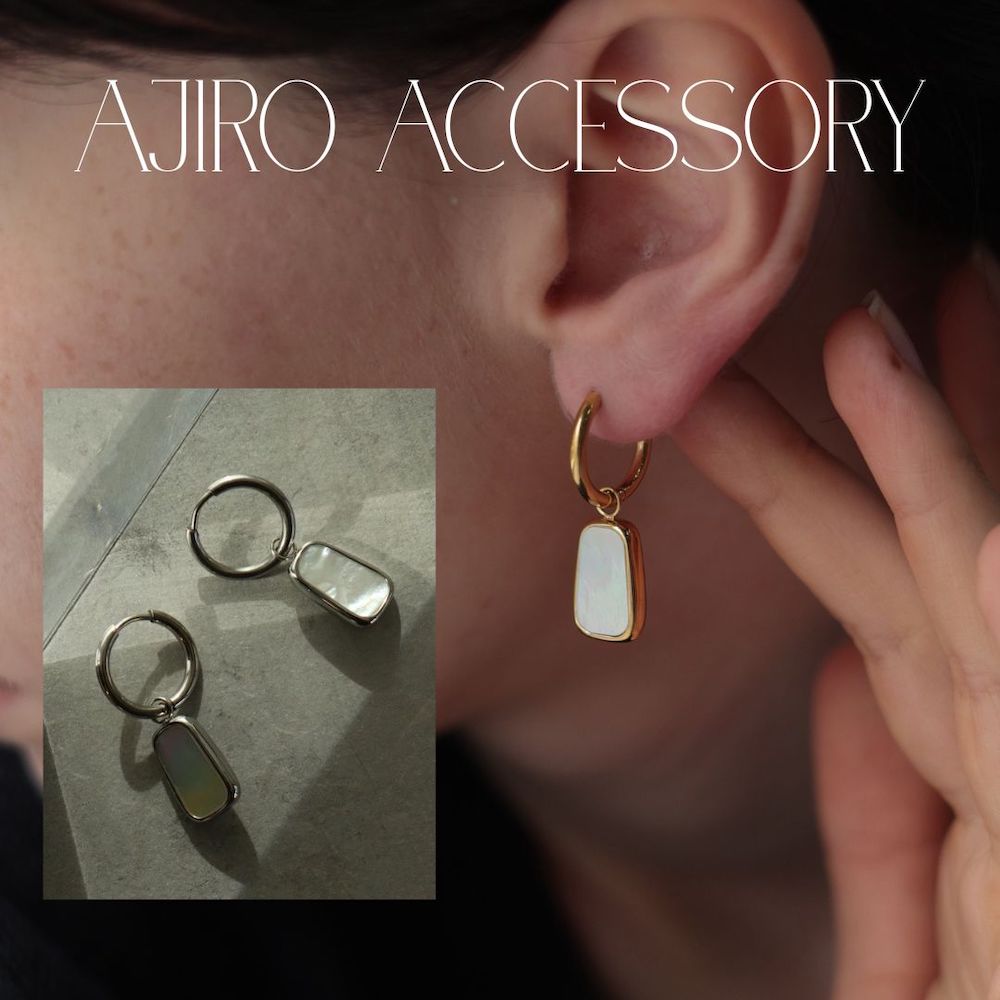 P288 ミニピアス フープ シェル ステンレス ゴールド シルバー ピアス 金アレ対応 ギフト プレゼント シンプル オフィス ajiro