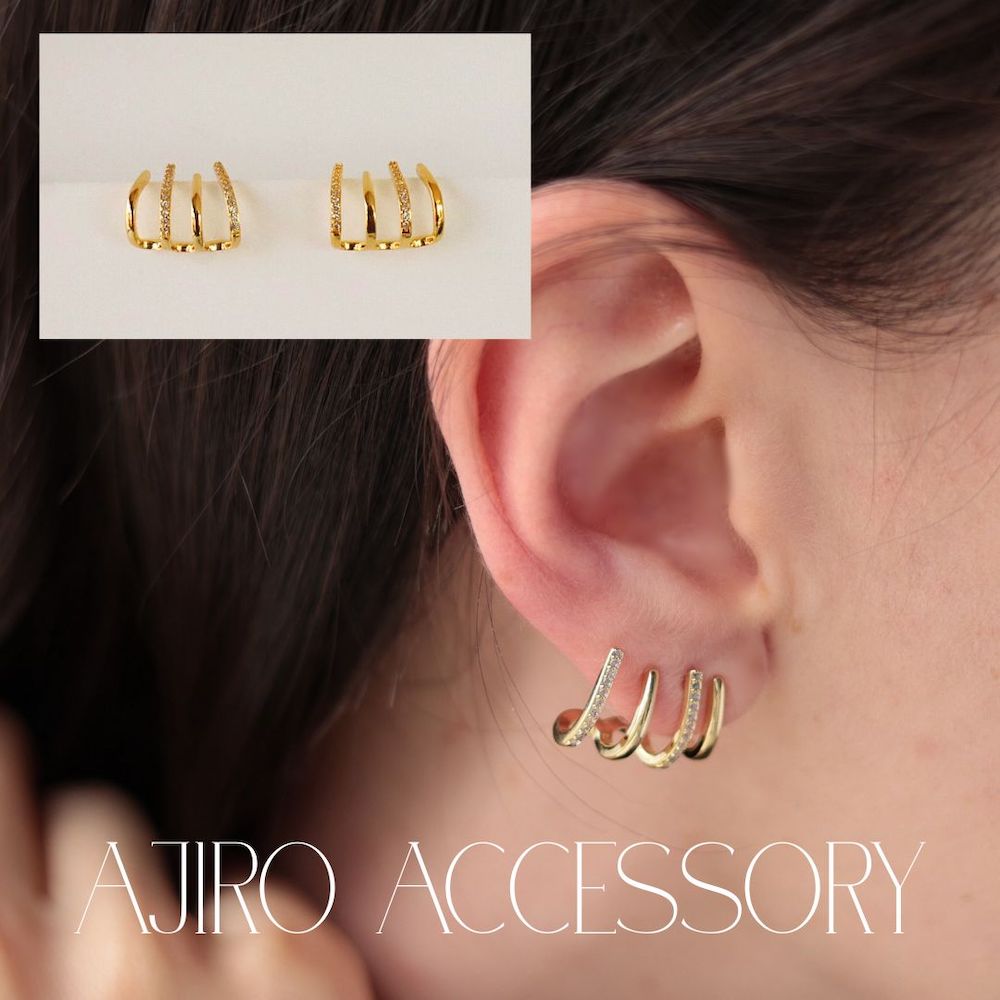P379 ピアス フープ ゴールド キラキラ ギフト 高見え 大人 上品 高級感 プレゼント カジュアル パーティー レディース ジュエリー 5tk