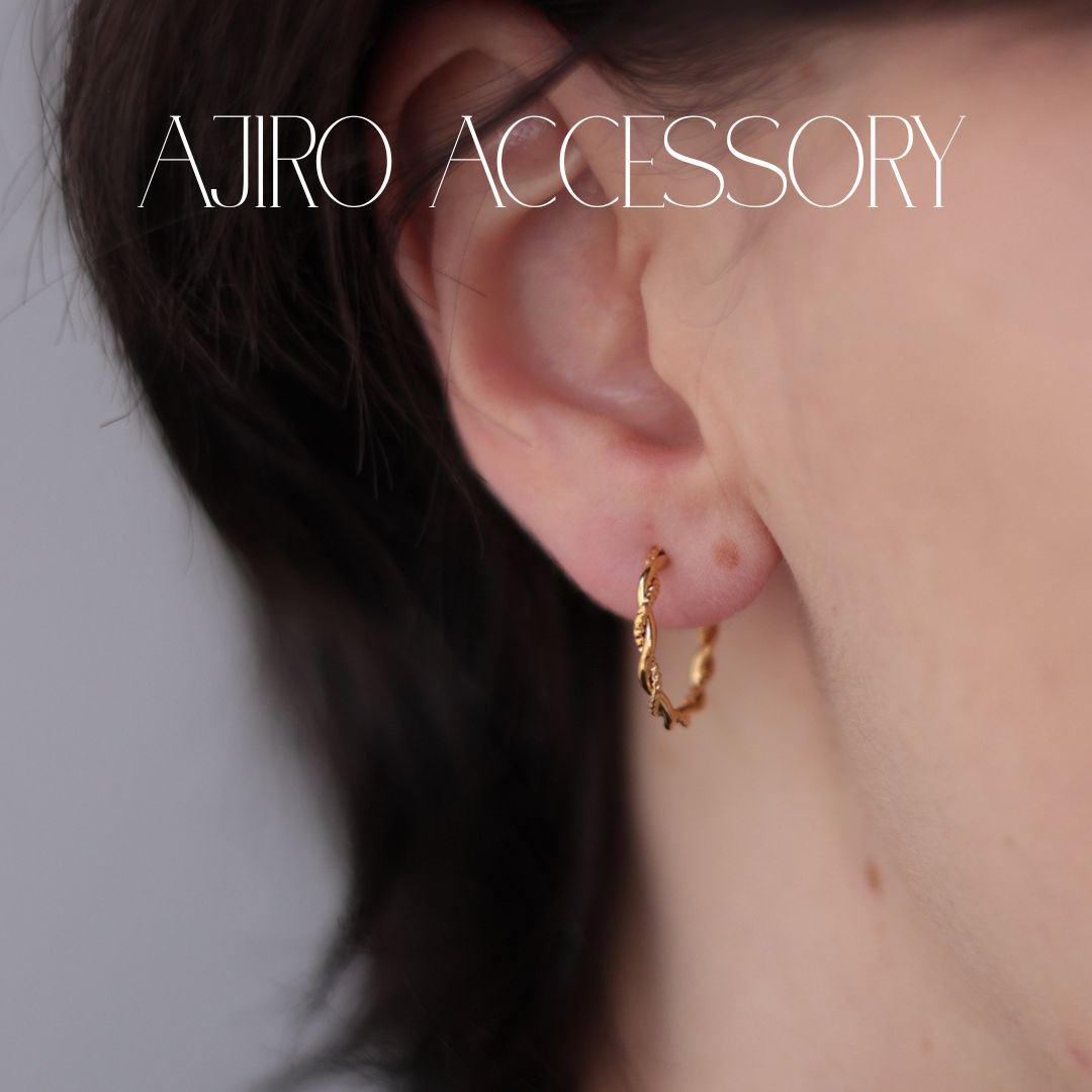 P152 サージカルステンレス ゴールド ツイスト フープ フープピアス ステンレス 華奢 ピアス アレルギー対応 ギフト プレゼント シンプル オフィス aj...