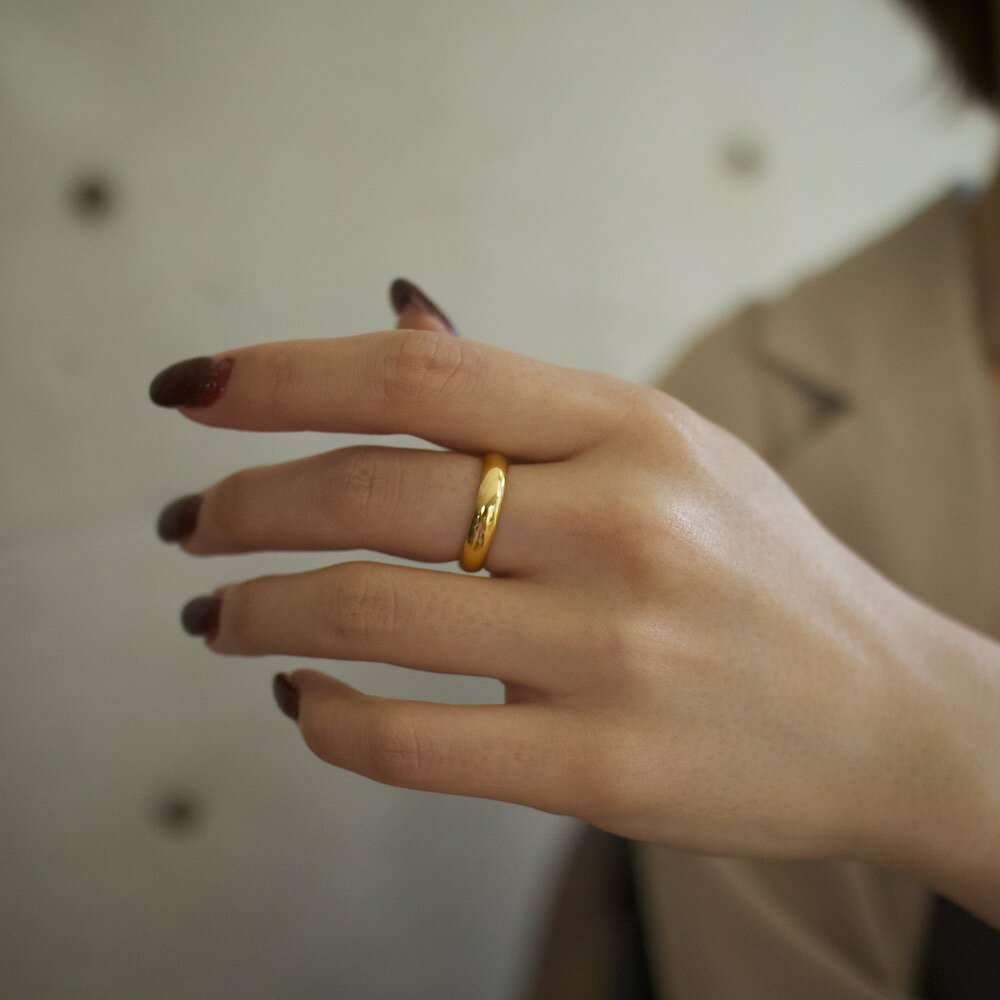 R100 指輪 サージカルステンレス リング 金属アレルギー対応 錆びない 付けっぱなし ゴールド シンプル スリム 華奢 高級感 高見え 女性 レディース ギ...