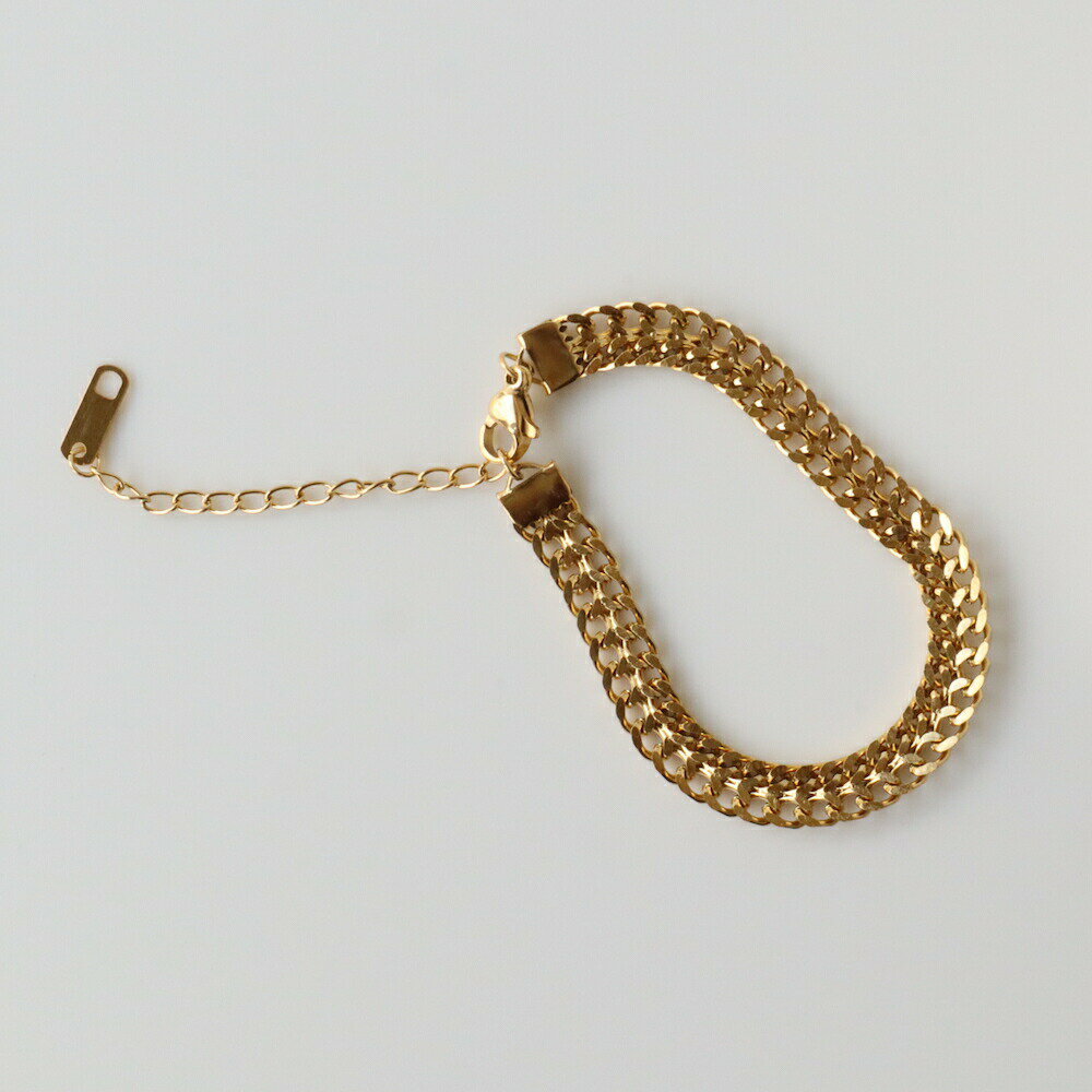 【1000円均一 Super Sale 1980円→1100円 】　N156 ステンレス　ブレスレット ゴールド　クラシカル　カジュアル　チェーン　おしゃれ　レディース　女性　ギフト　プレゼント　金アレ　サージカルステンレス　ジュエリー　ajiro　IK 3yzのサムネイル