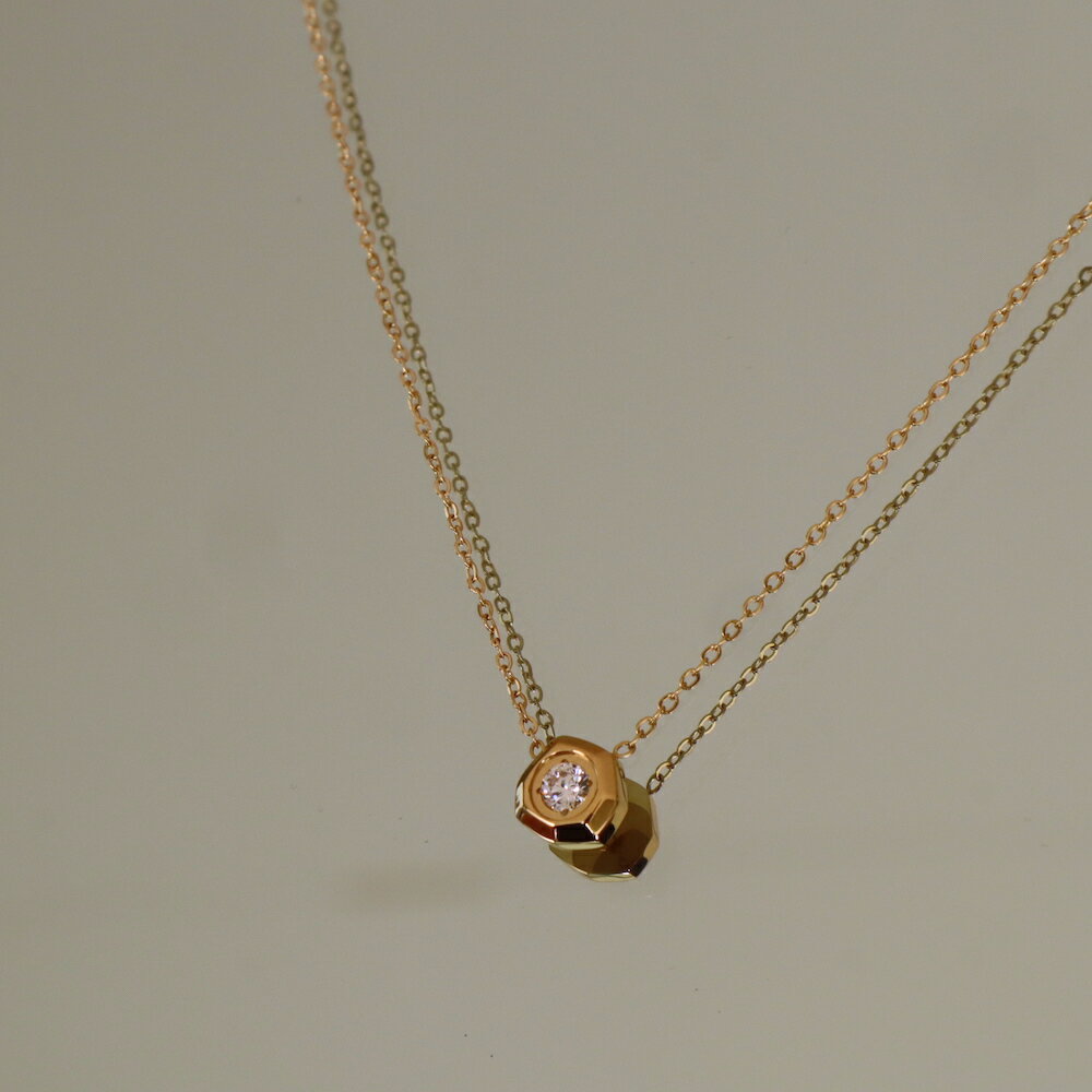 【20％OFF SALE　2475円→1980円】　N061 ネックレス ペンダント　金属アレルギー　一粒　華奢　オフィス　おしゃれ　レディース　女性　ギフト　プレゼント　デイリー　ステンレス　ゴールド　ジュエリー　ajiro 3wz 3rzのサムネイル