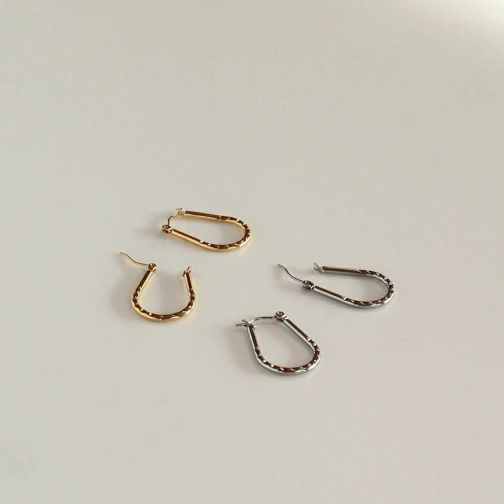 【楽天マラソンSALE 1430円→1100円】　P030 キャッチレス ピアス　金属アレルギー　ステンレス　ゴールド　フープ フープピアス　アレルギー対応　ギフト　プレゼント　シンプル　カジュアル　ajiro 3ek. 3tzのサムネイル